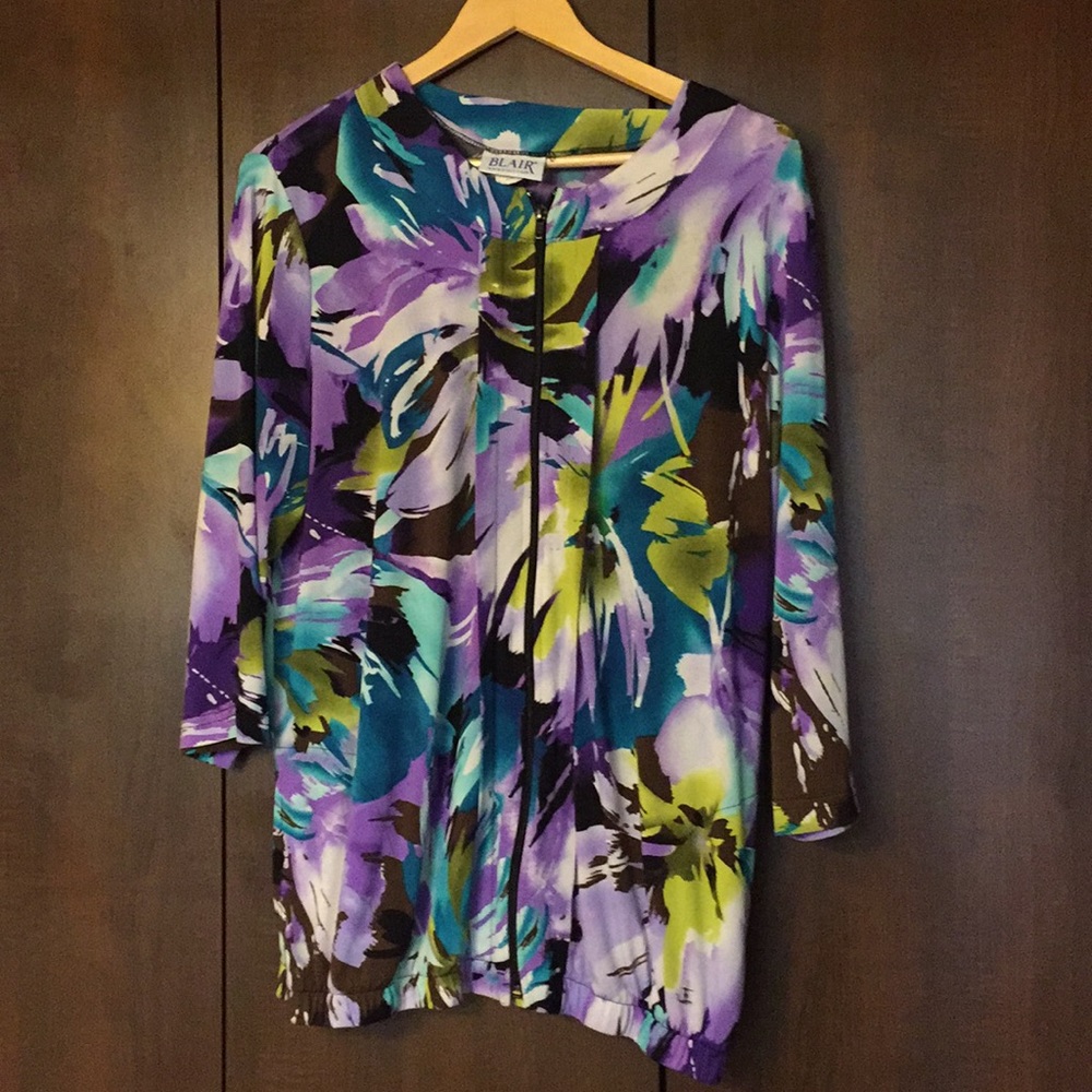 Zipper font blouse